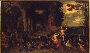 Allegory of Air and Fire, c.1650-60 (olja på panel)