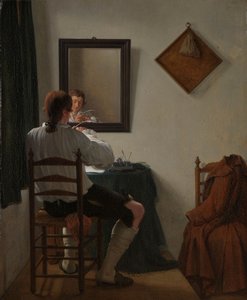 En författare trimmar sin penna, 1784 av Jan the Younger Ekels