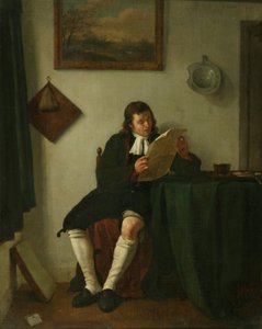 Interiör med en man som läser av Jan the Younger Ekels