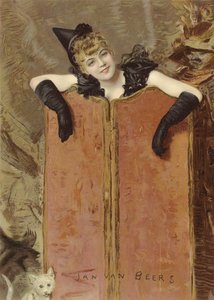 Kattungar (chromolitho) av Jan van Beers