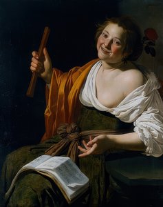 Flicka med flöjt. Omkring 1630
