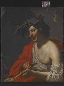 Shepherd Trimming His Flute (olja på duk) av Jan van Bijlert or Bylert