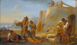 Den napolitanska barberaren, En scen från folklivet i Rom ...