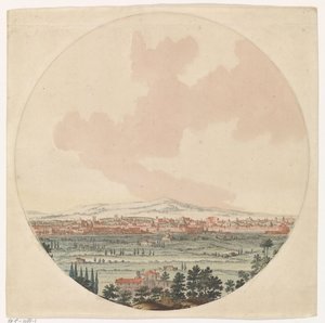 Utsikt över staden Rom och det omgivande landskapet av Jan van Call (I) (possibly)