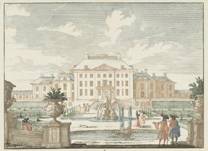 Utsikt över baksidan av Paleis Het Loo Gesichte van het Famous Loo som andra kungahus (serietitel) Admirandorum quadruplex spectaculum (serietitel)