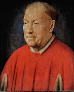 Kardinal Niccolo Albergati, påvligt sändebud i Spanska Nederländerna ... (olja på ek) av Jan van Eyck