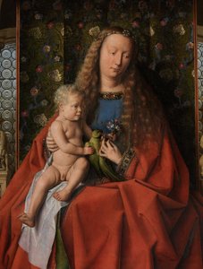 Detalj från Jungfrun och barnet med Saints Donatian och George och Canon Joris van der Paele, ca 1436 (olja på trä) av Jan van Eyck