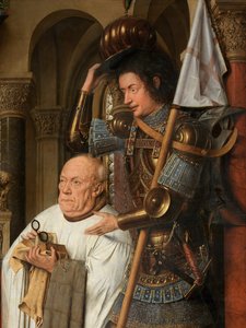 Detalj av jungfrun och barnet med kanon Joris van der Paele av Jan van Eyck