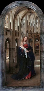 Tyska: Die Madonna in der Kirche Madonnan i kyrkan av Jan van Eyck