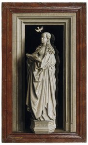Bebådelsens diptyk, högra panelen, 1434-1435 av Jan van Eyck