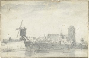 Utsikt över Dordrecht från vattnet av Jan van Goyen (possibly)