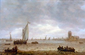 Maas Estuary, Dordrecht. av Jan van Goyen