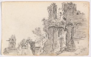 En romansk ruin av Jan van Goyen