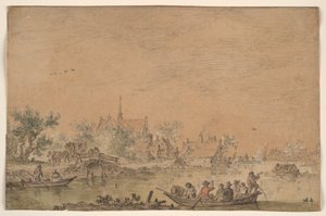 Båtsällskap på en flod av Jan van Goyen