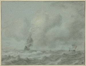 Båtar på havet av Jan van Goyen