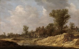 Landskap med bönder av Jan van Goyen