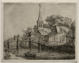 Träbron av Jan van Goyen