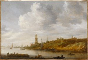 Överfart över Rhen vid Rhenen av Jan van Goyen