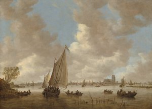Vy över Dordrecht från norr, tidigt 1650-tal.