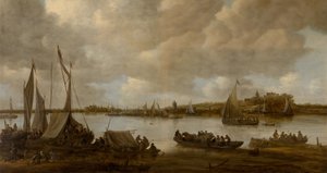 Utsikt över Rhen nära Hoog-Elten av Jan van Goyen