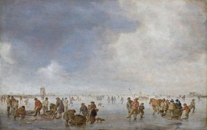Vinterscen på isen av Jan van Goyen
