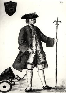 En Bombista från det venetianska arsenalet (akvarell på papper) (s/v foto)