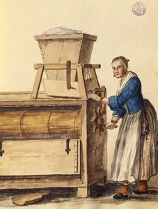 Boltande mjöl (penna & bläck och akvarell på papper) av Jan van Grevenbroeck