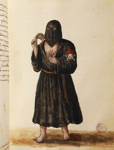 Confraternity of Penitents, som åtföljer begravningsprocessionen av viktiga medborgare till Markuskyrkan i Venedig, volym II, f 89, av Giovanni di Grevembroch eller Grevenbroch (1731-1807) av Jan van Grevenbroeck