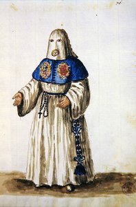 Kläder från korsets lidandes brödraskap (penna & bläck och wc på papper) av Jan van Grevenbroeck