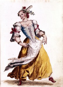 venetiansk dans. Akvarellteckning och tusch från manuskriptet "Venitianernas seder"" av Jan van Grevenbroek (eller Giovanni Grevenbroich (Grevenbroich) (1731-1807) av Jan van Grevenbroeck