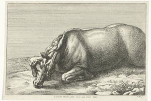 Död häst ses på vänster sida Dead Horses (serietitel) av Jan van Huchtenburg