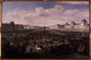 Ludvig XIV närmar sig Pont Neuf, Paris, 1674 (olja på ek)