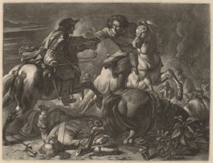 Två kämpande ryttare av Jan van Huchtenburgh