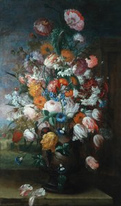 Blommor, studier med iris, 1682 av Jan van Huysum
