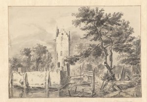 Utsikt över herrgården Kostverloren på Amstel av Jan van Kessel