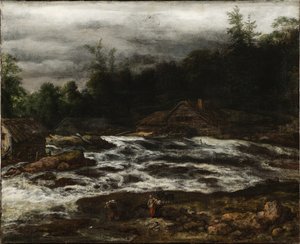 Berglandskap med vattenfall av Jan van Kessel d.Æ.