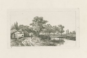 Landskap med förtöjd båt Områden i Utrecht (serietitel) av Jan van Lokhorst
