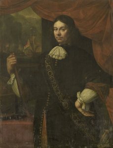 Porträtt av Cornelis Jacobsz de Boer, kapten i flottan av Jan van Neck