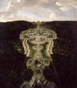 View over the Great Plaza with Temple at the Beginning of the Second Third of the Waterfalls to the Octagon, after 1716 