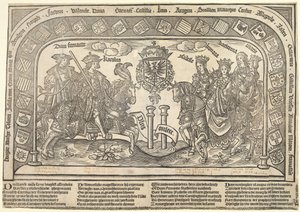 Filip den stiliges sex barn: Eleonora av Kastilien, Karl V, Isabella av Österrike, Ferdinand I, Maria och Katarina, ca. 1523 av Jan van Nieulandt