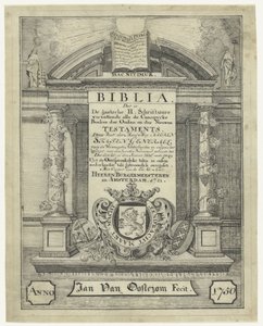 Titelsida till en bibel från 1721 av Jan van Oosterom