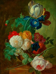 Blomstycke (olja på träpanel)
