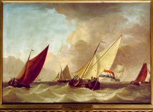 Marinmålning av Jan van Os (1744-1808) 1700-tal sön. 0,52 X 0,73 m