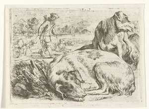 Jägare med sina hundar av Jan van Ossenbeeck