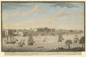 Fort William i kungariket Bengal som tillhör East India Company of England av Jan van Ryne