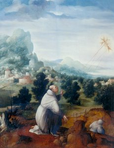 St Francis av Assisi tar emot stigmata