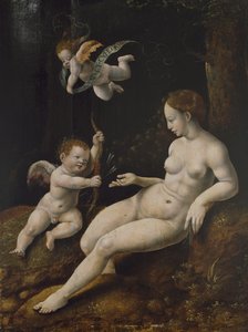 Venus och två amoriner, ca 1528 (olja på panel)
