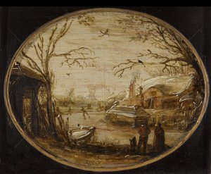 Vinterlandskap av Jan van de Velde (II) (attributed to)