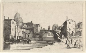 Utsikt över en kanal i en stad Seascapes (serietitel) av Jan van de Velde (II)