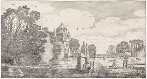 Liten Houtpoort i Haarlem Lekfulla landskap och underhållande dikter (serietitel) av Jan van de Velde (II)